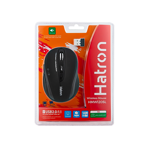 ماوس بی سیم سایلنت هترون مدل HMW120SL رنگ مشکی