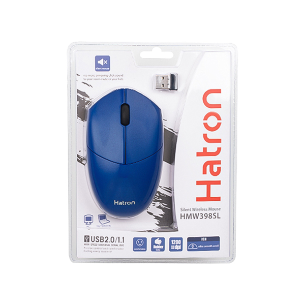 ماوس بی سیم سایلنت هترون مدل HMW398SL رنگ آبی