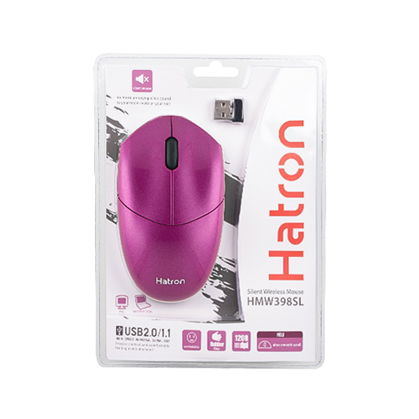 ماوس بی سیم سایلنت هترون مدل HMW398SL رنگ بنفش