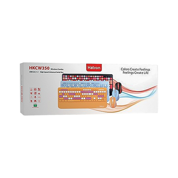 کیبورد و ماوس بی سیم هترون مدل HKCW350