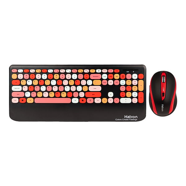 کیبورد و ماوس بی سیم هترون مدل HKCW350 رنگ مشکی