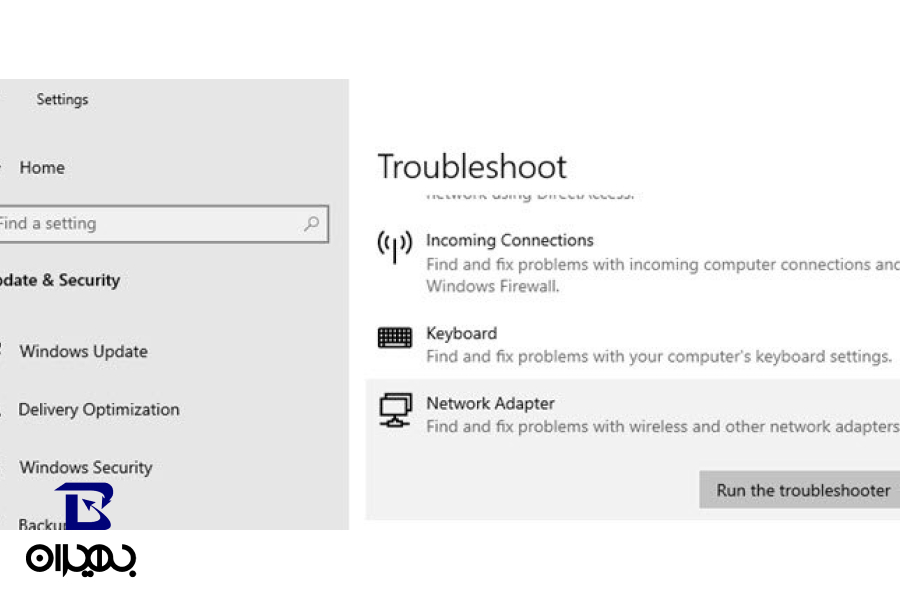 استفاده از عیب یاب شبکه ویندوز (Troubleshooter)