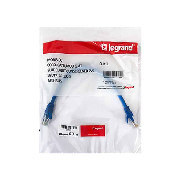 کابل شبکه CAT6 لگراند طول 30 سانتی متر