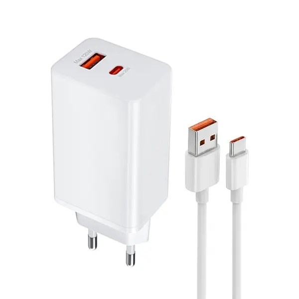 شارژر دیواری PD شیائومی مدل GaN-120W + کابل تایپ سی
