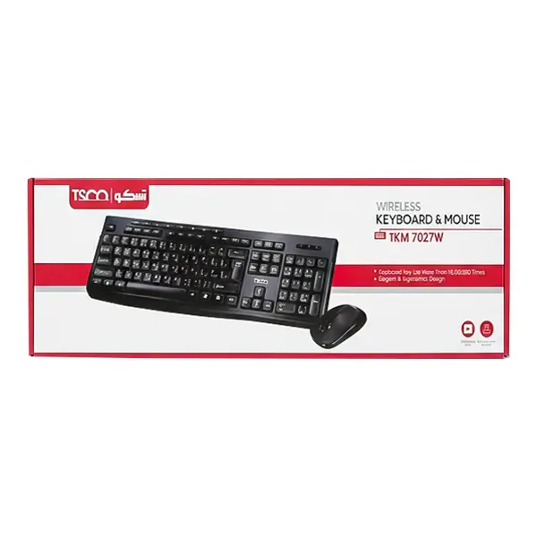 کیبورد و ماوس بی سیم تسکو مدل TKM 7027W