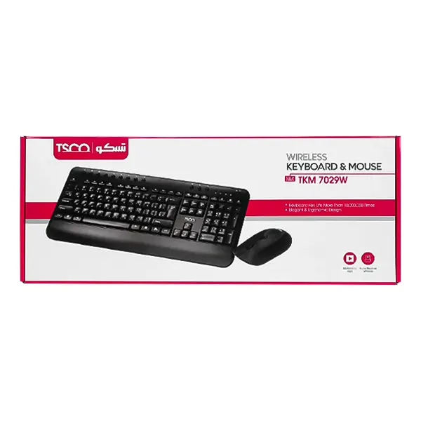 کیبورد و ماوس بی سیم تسکو مدل TKM 7029W