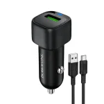 شارژر فندکی QC3.0 18W بروفون مدل BZ34 + کابل تایپ سی