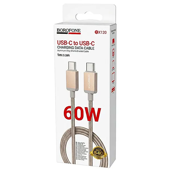 کابل دو سر تایپ سی 60W بروفون مدل BX120 طول 1 متر