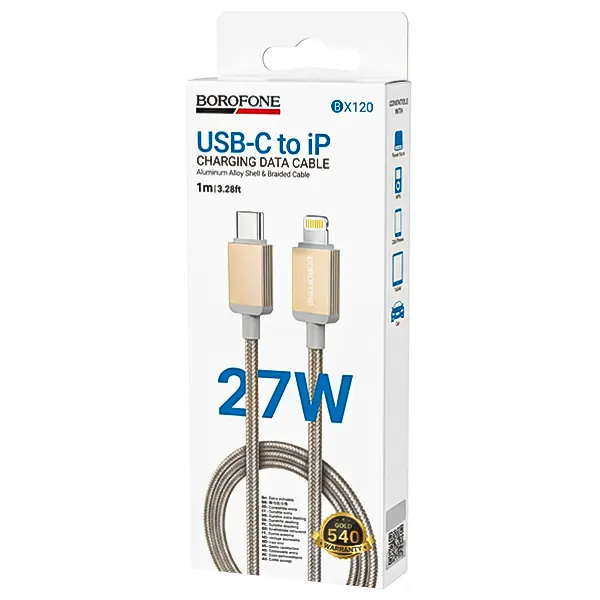کابل تایپ سی به لایتنینگ 27W بروفون مدل BX120 طول 1 متر