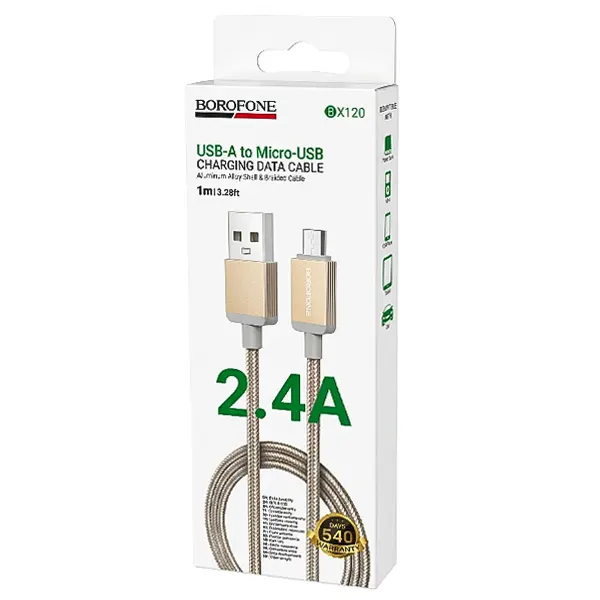 کابل USB به MicroUSB بروفون مدل BX120 طول 1 متر