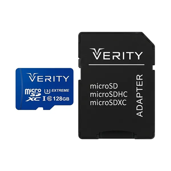 کارت حافظه Microsd 128GB وریتی مدل U3 / 80m به همراه آداپتور