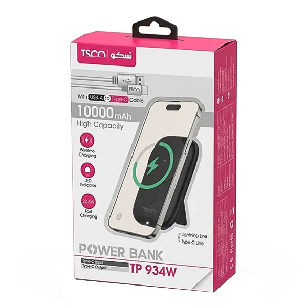 شارژر همراه وایرلس تسکو مدل TP 934 ظرفیت 10000mAh