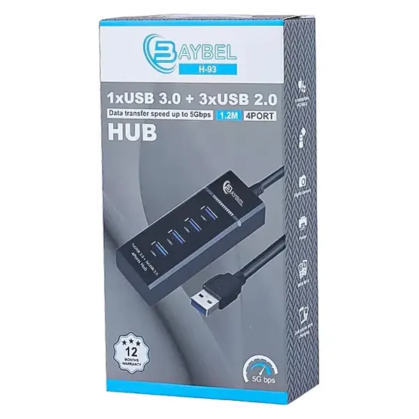هاب 4 پورت USB 3.0 و BAYBEL USB 2.0 مدل H-93