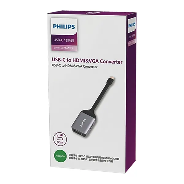 تبدیل کمبو تایپ سی به HDMI و VGA فیلیپس مدل SWR1607AM/93