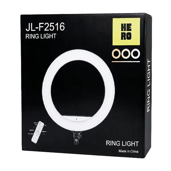 رینگ لایت 22 اینچی LED هیرو مدل JL-F2516 + کنترل و کیف حمل