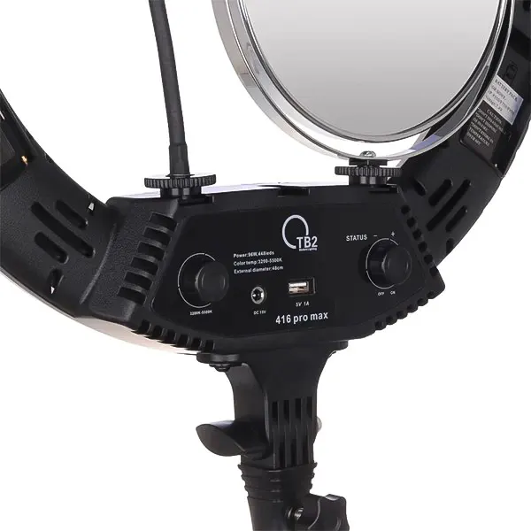رینگ لایت 19 اینچی TB2 96W LED مدل 416PRO max + کنترل و آینه و کیف