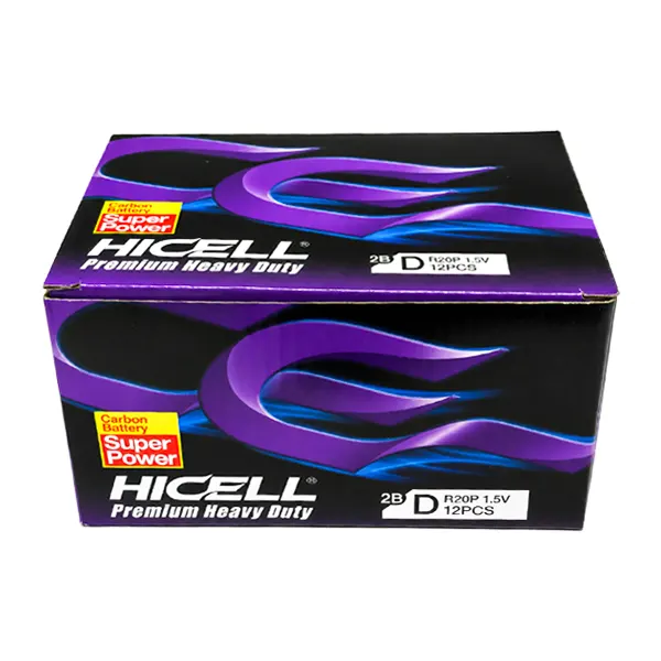 بسته‌بندی کارتونی باتری بزرگ هایسل HICELL مدل R20P سایز D