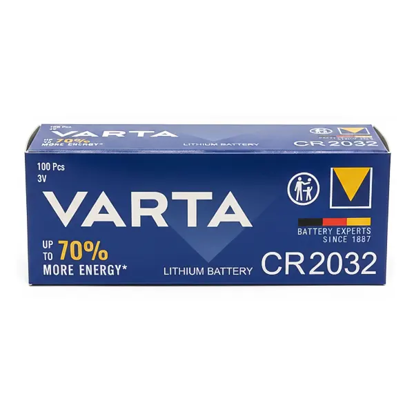 بسته‌بندی ۵ تایی باتری سکه‌ای ۳ ولت VARTA CR2032