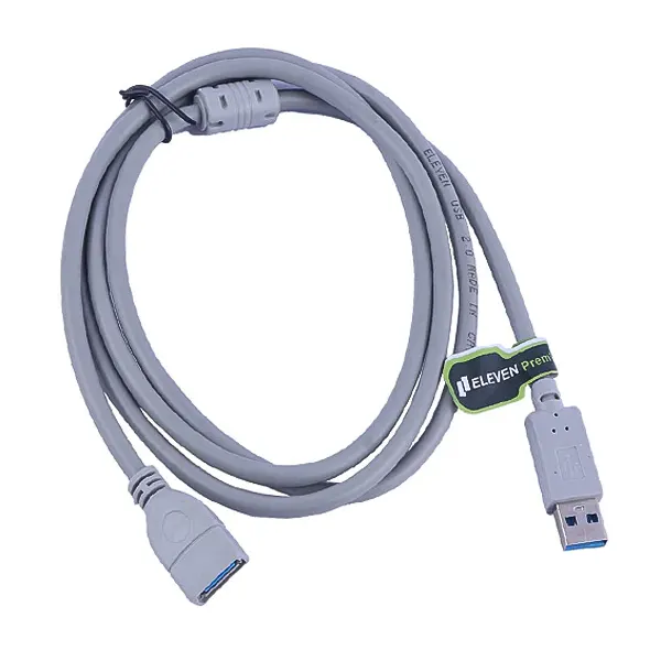 کانکتور نری و مادگی USB کابل افزایش طول ایلون خاکستری