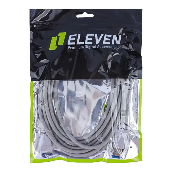بسته‌بندی زیپ‌کیپ کابل اکستنشن USB ایلون با برند ELEVEN