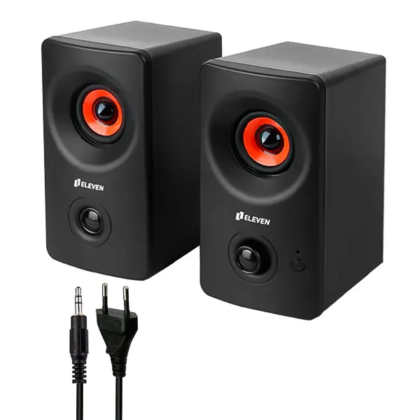 اسپیکر دو تکه بلوتوثی ایلون مدل Eleven AC200-BT با درایور نارنجی و پورت بیس