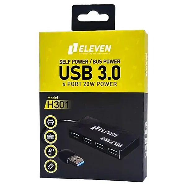 بسته‌بندی هاب 4 پورت USB 3.0 ایلون مدل H301