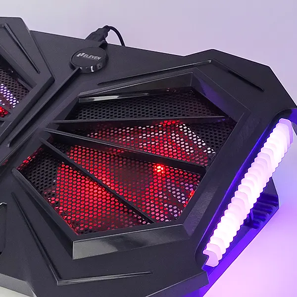 پایه خنک‌کننده لپ‌تاپ ایلون مدل N707 دو فن با نورپردازی RGB