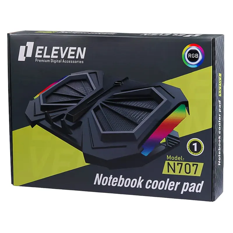 بسته‌بندی پایه خنک‌کننده لپ‌تاپ RGB ایلون مدل N707