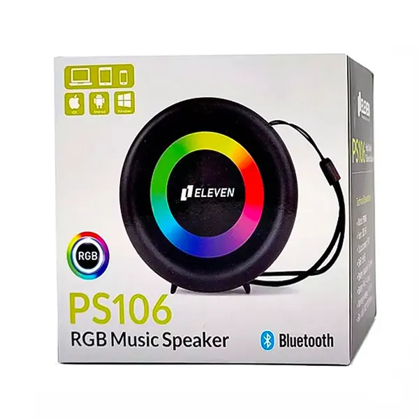 جعبه بسته‌بندی اسپیکر بلوتوثی ایلون مدل Eleven PS106 RGB Music Speaker