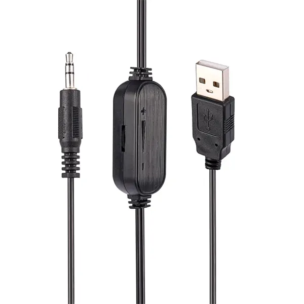 کابل رابط اسپیکر ایلون SU205 شامل فیش 3.5 میلی‌متری، پورت USB و ولوم چرخشی