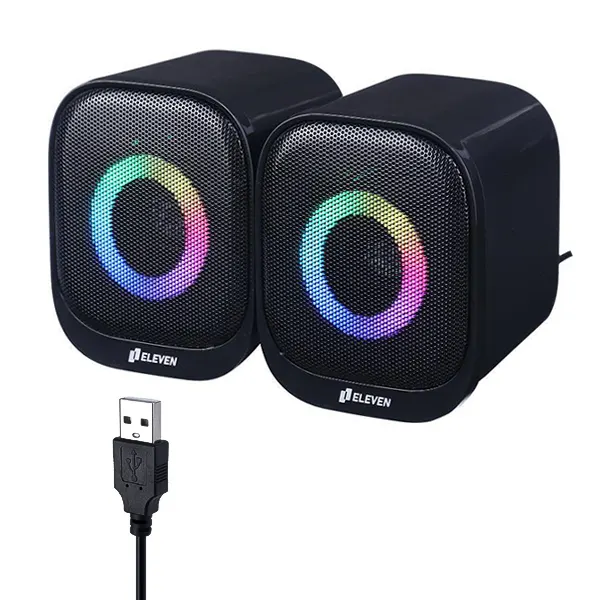 اسپیکر دو تکه بلوتوثی ایلون مدل SU205BT با حلقه نورپردازی چندرنگ RGB