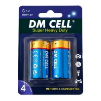 باتری متوسط DM CELL مدل R14P بسته 2 عددی