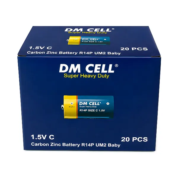 جعبه عمده ۲۰ عددی باتری متوسط DM CELL مدل R14P سایز C سوپر هوی دیوتی