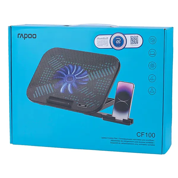جعبه و بسته بندی شرکتی کول پد لپ تاپ رپو مدل Rapoo CF100