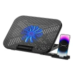 پایه خنک کننده لپ تاپ رپو مدل CF100 با فن LED آبی و نگهدارنده گوشی
