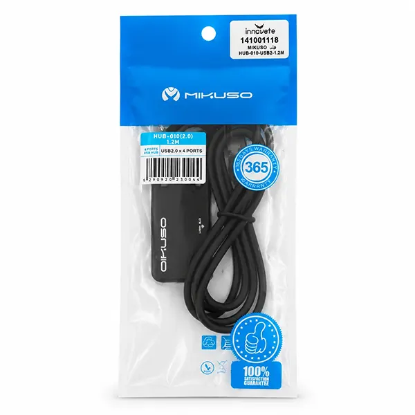 بسته‌بندی پلاستیکی هاب 4 پورت USB 2.0 MIKUSO HUB-010