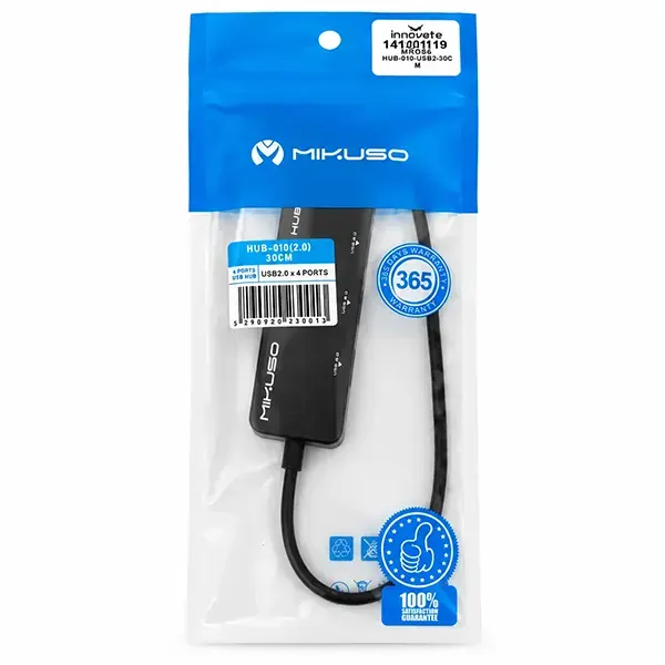 بسته‌بندی پلاستیکی هاب 4 پورت USB 2.0 MIKUSO HUB-010