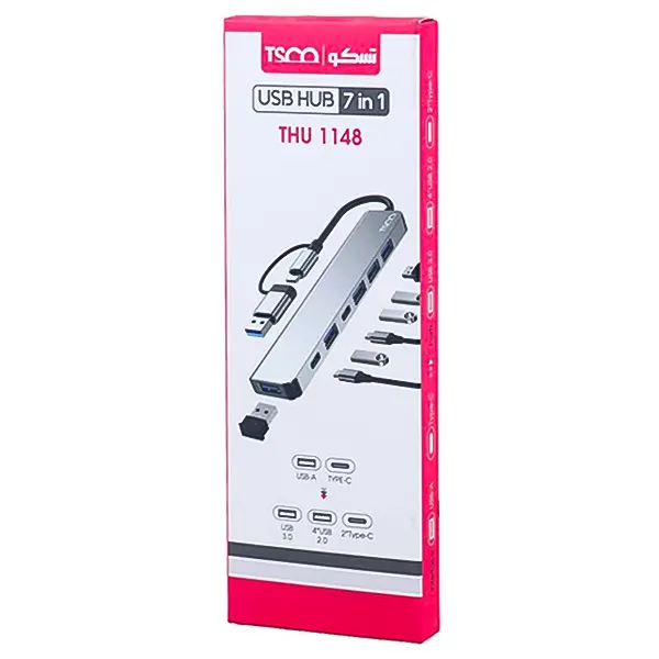جعبه هاب USB و Type-C تسکو THU 1148 مدل 7 in 1