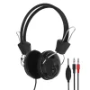هدست باسیم مشکی سویز مدل SWH-2029 به همراه دو فیش صدا و میکروفون