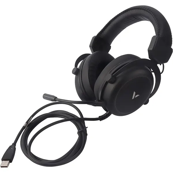 نمای جانبی هدست گیمینگ رپو مدل Rapoo VH300S با نورپردازی RGB روی کاپ