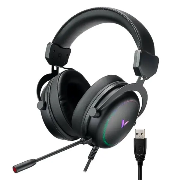 هدست گیمینگ سیم دار رپو Rapoo VH300S مشکی به همراه کابل USB و میکروفون