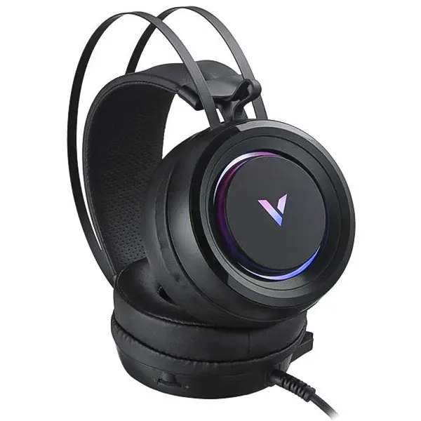 نمای جانبی هدست گیمینگ رپو مدل Rapoo VH500C با نورپردازی دایره‌ای RGB