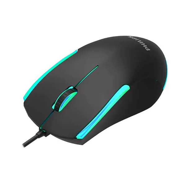 نمای بالای ماوس سیم دار گیمینگ Philips SPK9314 با کابل USB
