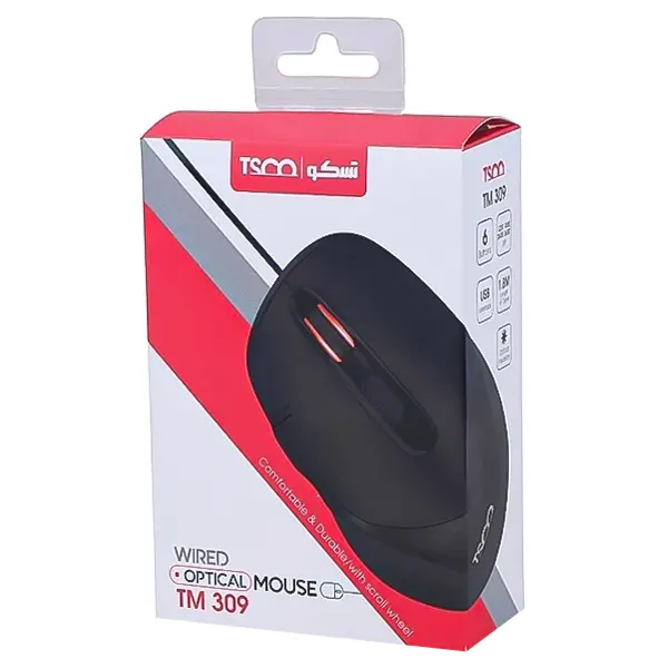 جعبه و بسته‌بندی ماوس اپتیکال TSCO TM 309