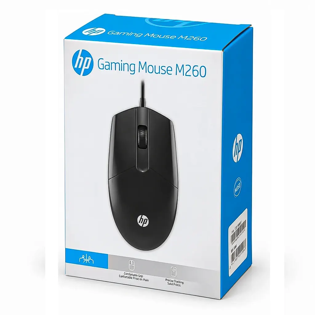 جعبه بسته‌بندی ماوس گیمینگ HP Gaming Mouse M260 با درج ردیابی دقیق و طراحی خوش‌دست