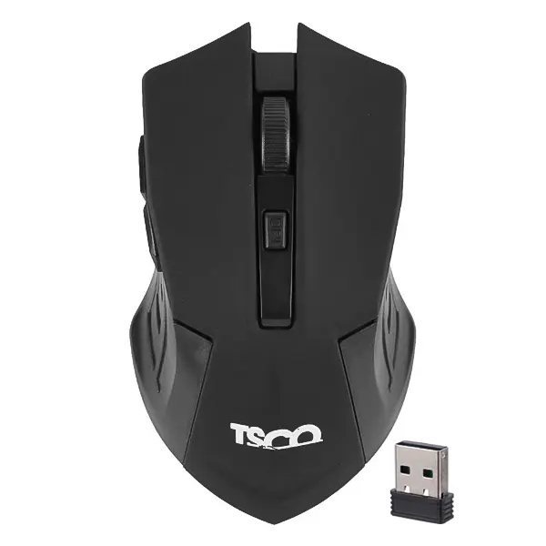 ماوس بی سیم تسکو مدل TM 696W مشکی با حسگر اپتیکال و دانگل نانو