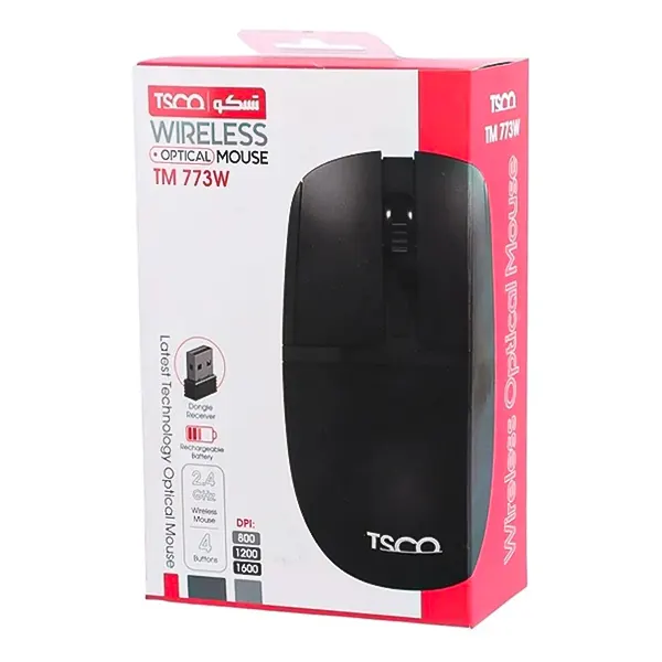 جعبه ماوس وایرلس شارژی سایلنت تسکو TM 773W با مشخصات فنی و باتری قابل شارژ