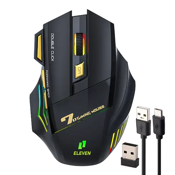 ماوس گیمینگ دو حالته بی سیم و بلوتوث ایلون مدل GM7B با کابل شارژ و دانگل USB