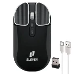 ماوس سایلنت شارژی ایلون WM914 مشکی به همراه کابل شارژ تایپ سی و دانگل وایرلس