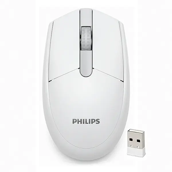 ماوس بی سیم فیلیپس مدل SPK7337 سفید همراه با دانگل نانو USB